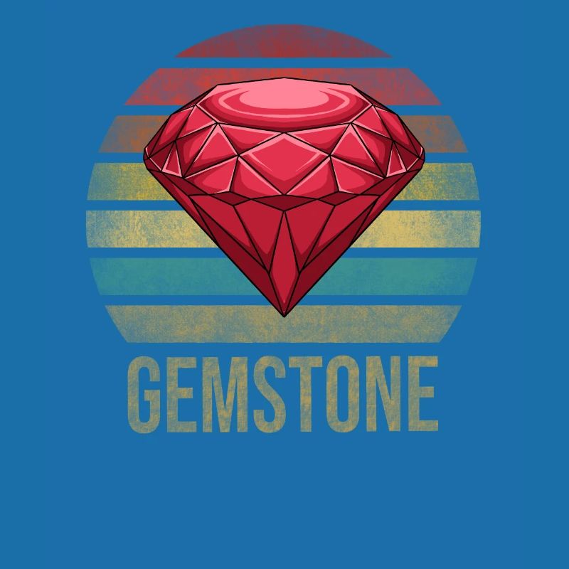 Ruby Gemstone Retro Coucher de soleil