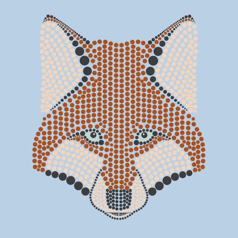 Conception d'animal de la forêt de renard parsemée de tête d'animal