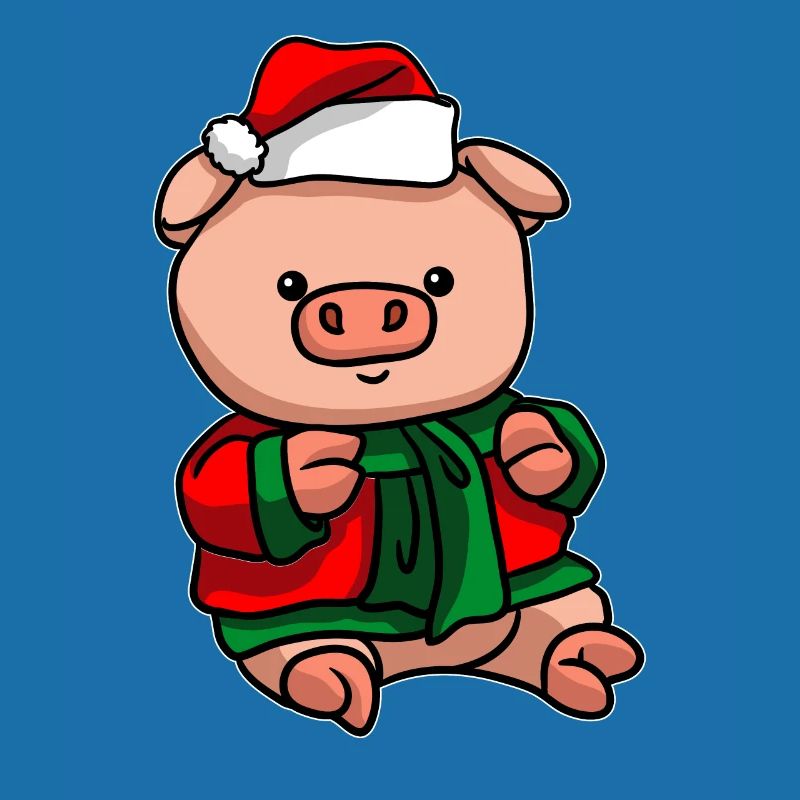 Cochon avec pull de Noël