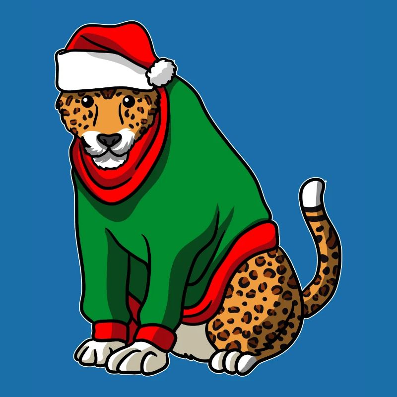Léopard avec pull de Noël