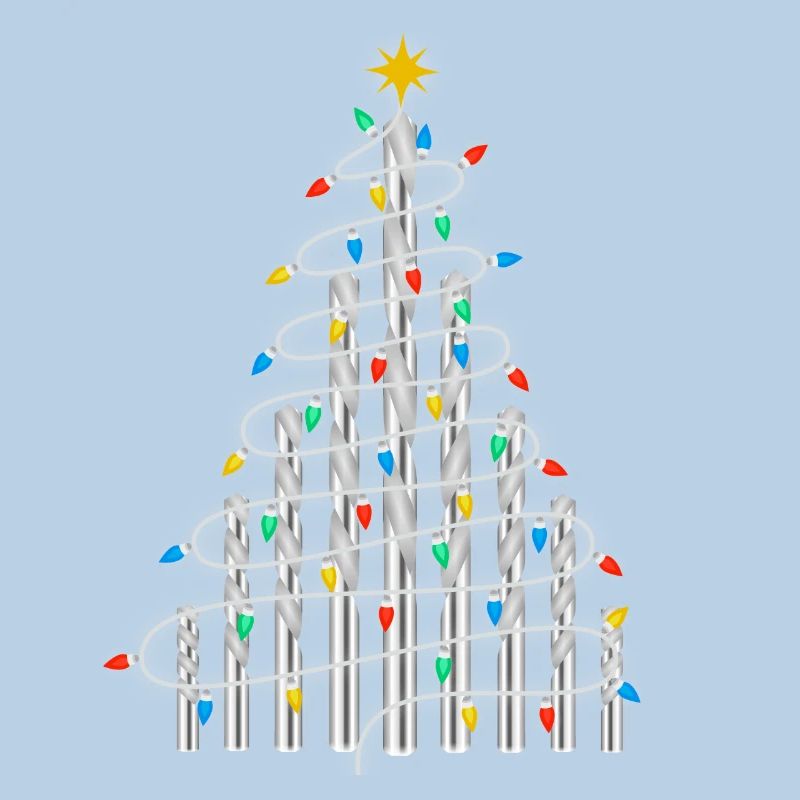 Christmas Tree Craftsman Drill Construction Worker DIY