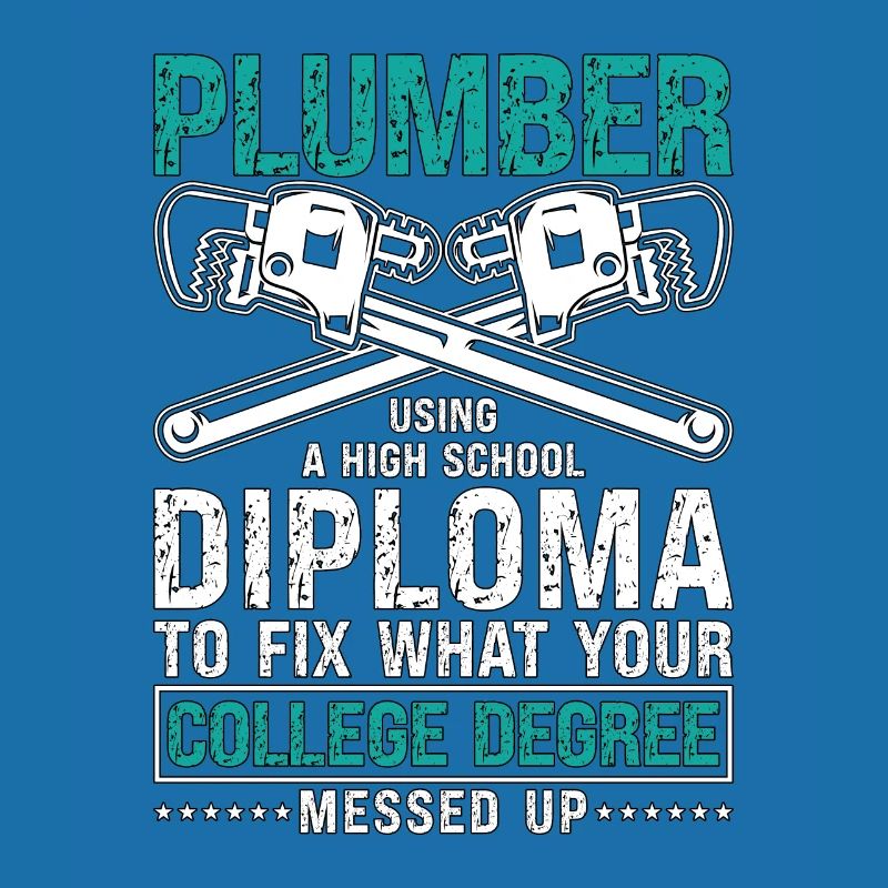 Plumber Using A High Tool Plumbing Pipe Plumbers