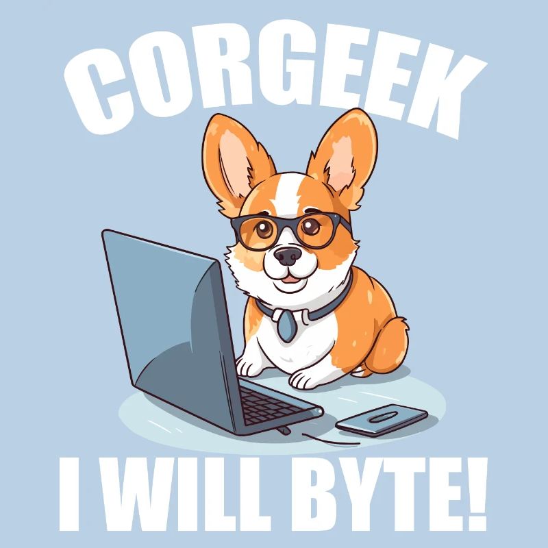Corgi mit Brille I Will Byte Computerfreak Corgeek