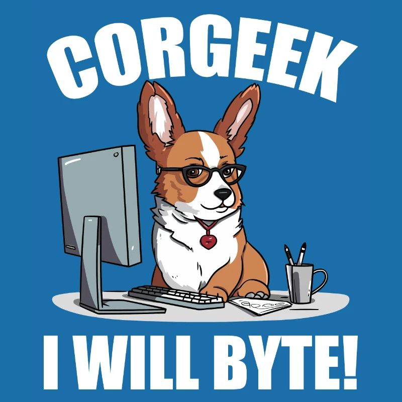 Corgi mit Brille I Will Byte Computerfreak Corgeek