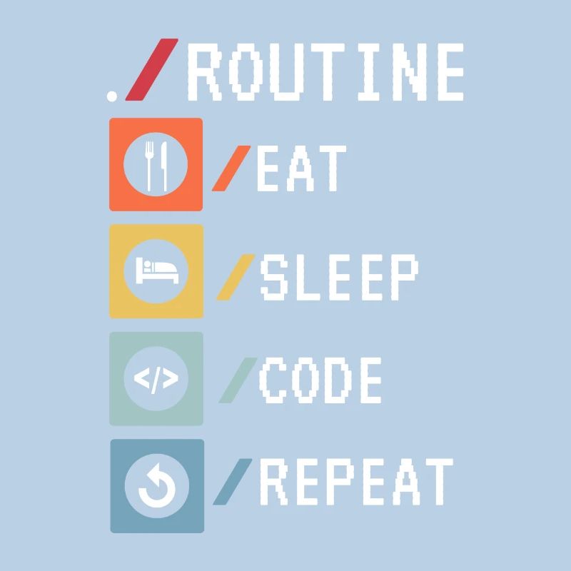 Routine Eat Sleep Code Repeat Developer Coder