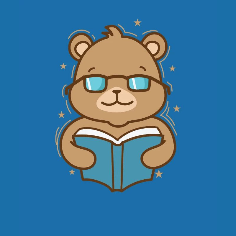Bär liest ein Buch Wald Tier
