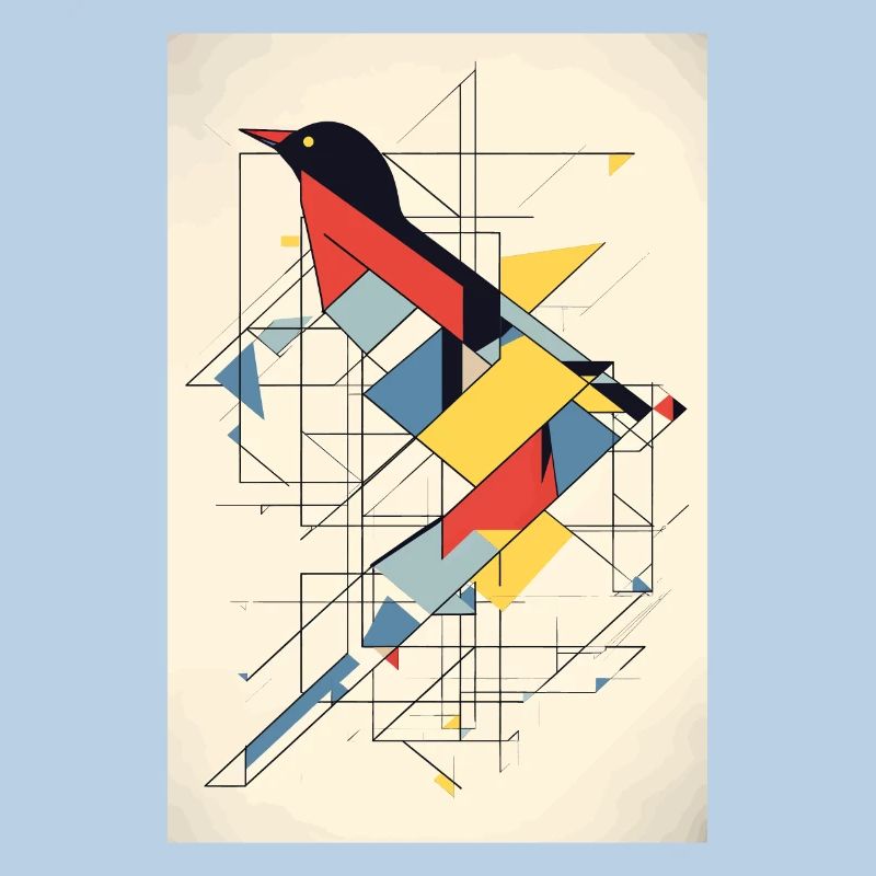 Bird Minimalist Polygonal Multicolor
