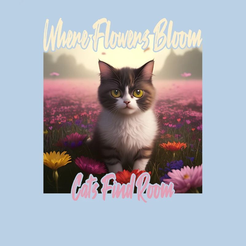 Chat dans la mer de fleurs