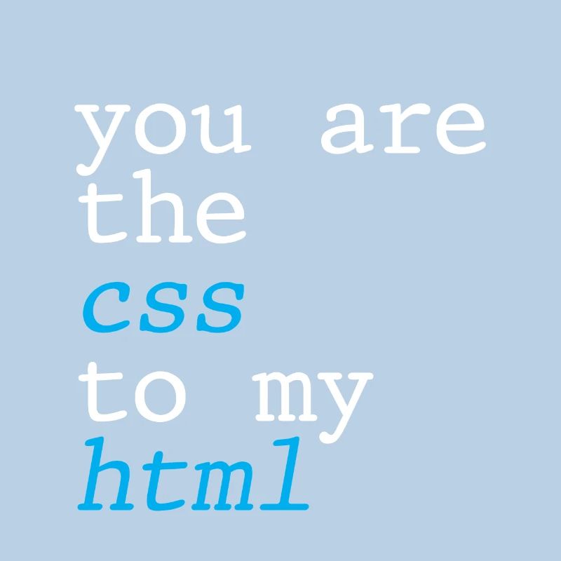 Vous êtes le CSS à mon HTML 4