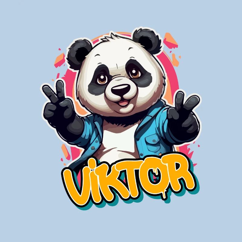 VIKTOR - Handsome boy name with cool panda