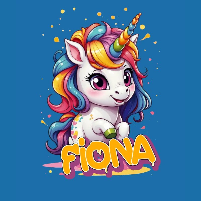 FIONA - Schöner Mädchen Name mit süßem Einhorn