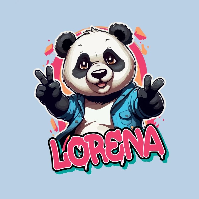 LORENA - Schöner Mädchen Name mit coolem Panda