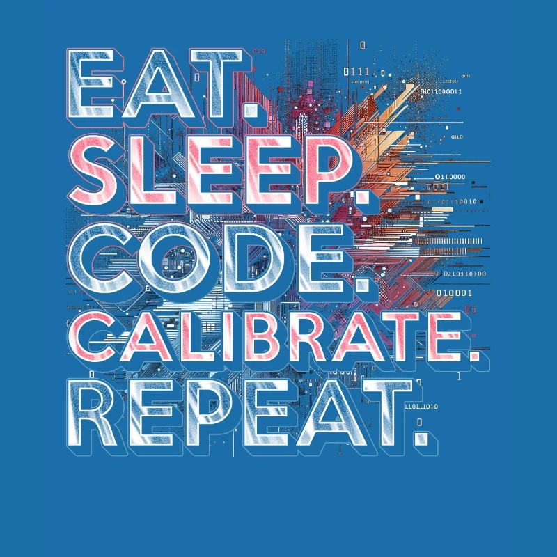 Ingénieur en robotique Manger Dormir Code Calibrer Répéter