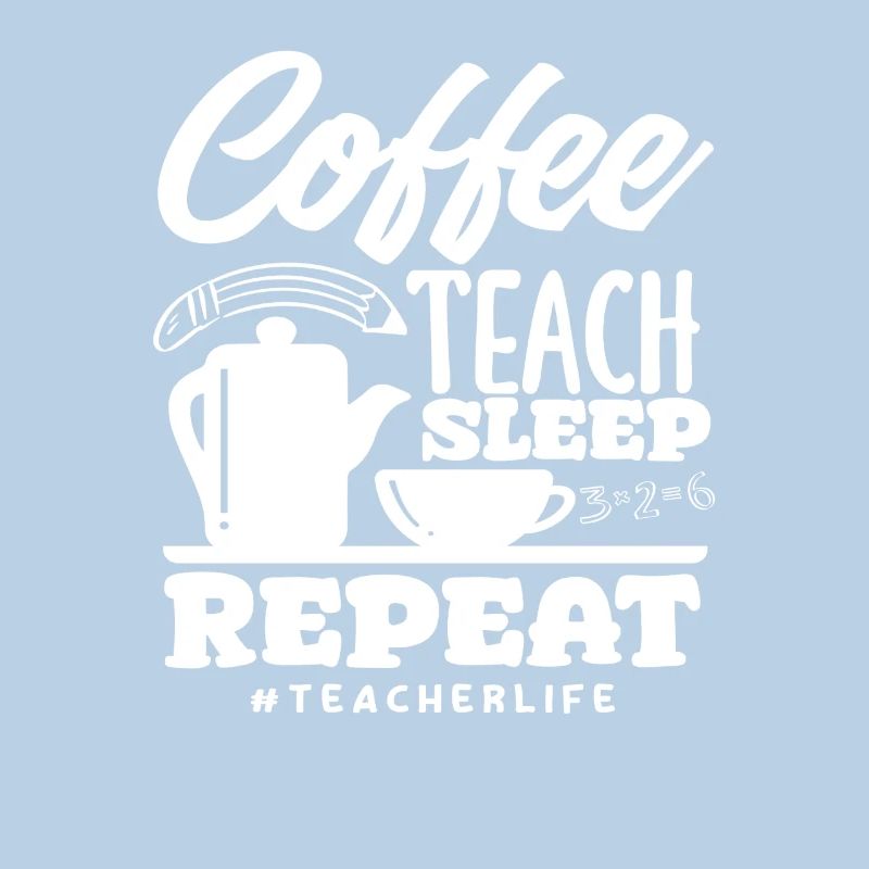 Enseignant de l’école primaire Café Enseigner Dormir Répéter