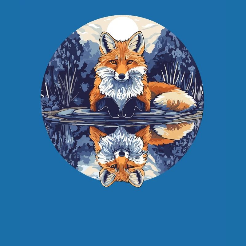 Fuchs mit Spiegelbild