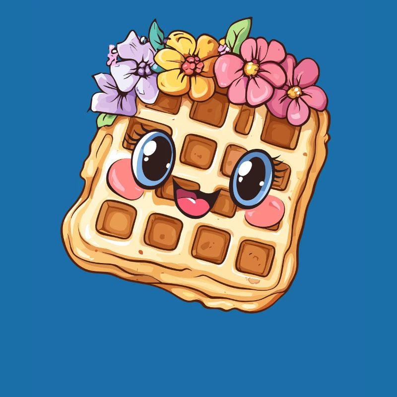 Waffle with flowers