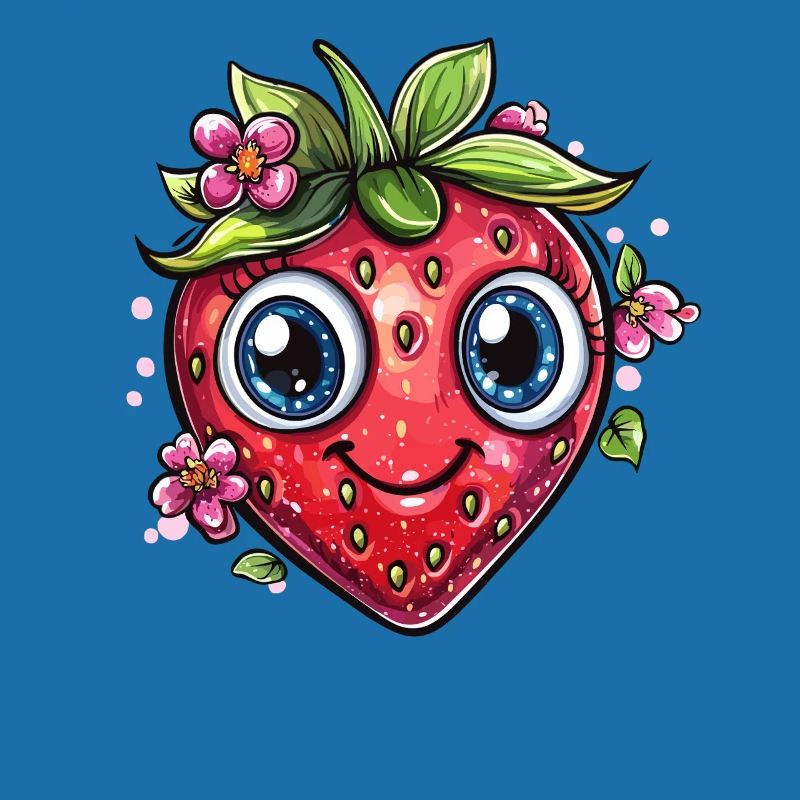 Fraise avec sourire de fleur