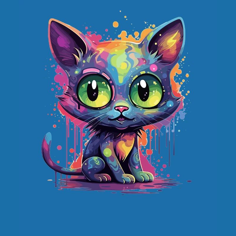 Chat néon coloré