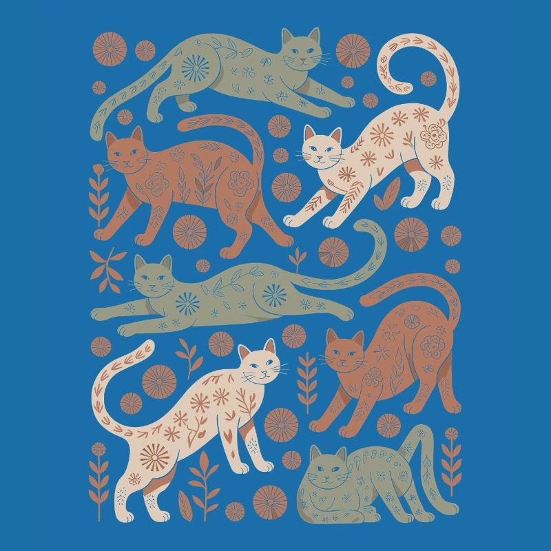 Cats Boho Pattern for Cat Lovers