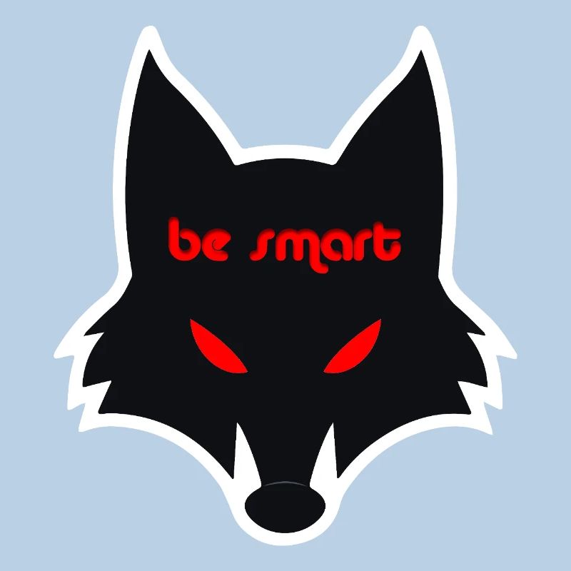 Dark wolf graphic with a message