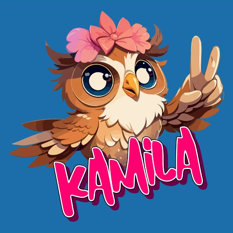KAMILA - Schöner Mädchen Name mit süßer EULE