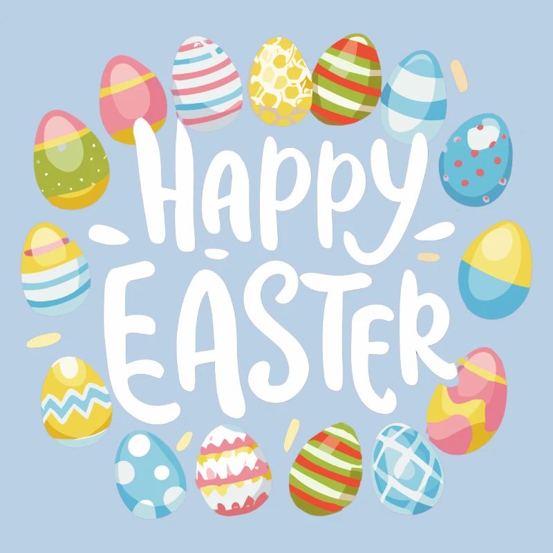 Happy Easter with Easter eggs