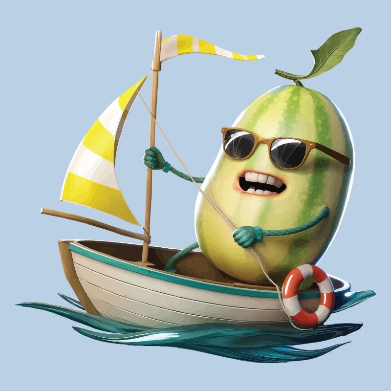 Obst Honigmelone Bootfahren Geschenk