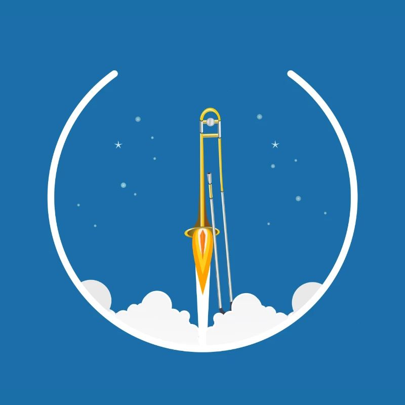 Trombone - Rocket, Funny Trombone Design