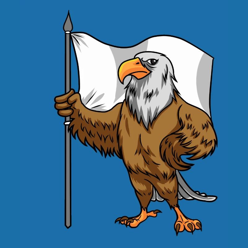 Proud Eagle with Peace Flag Bald Eagle