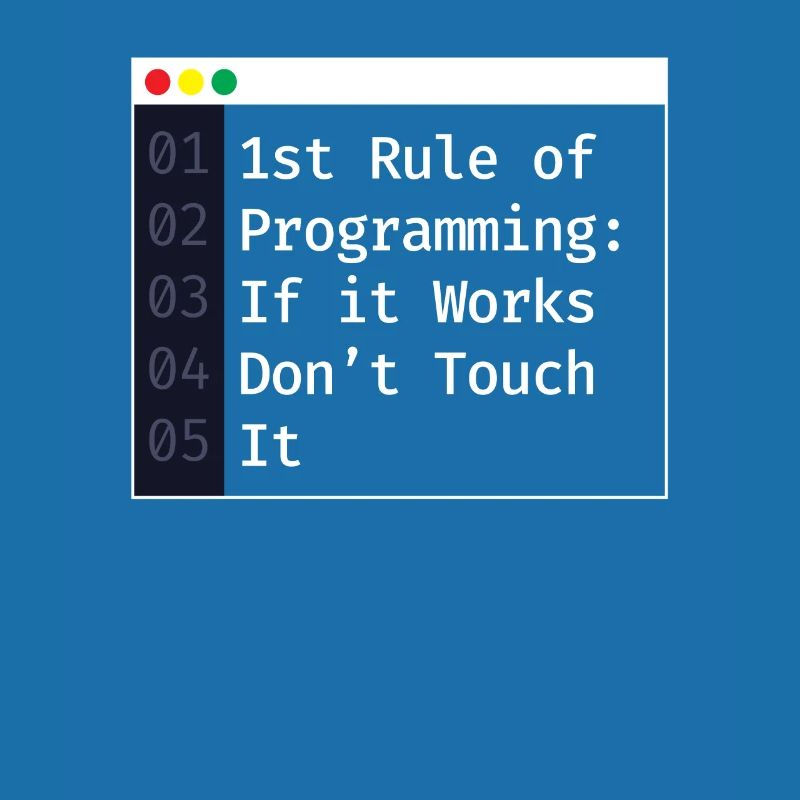1ère règle de programmation du codage du programmeur