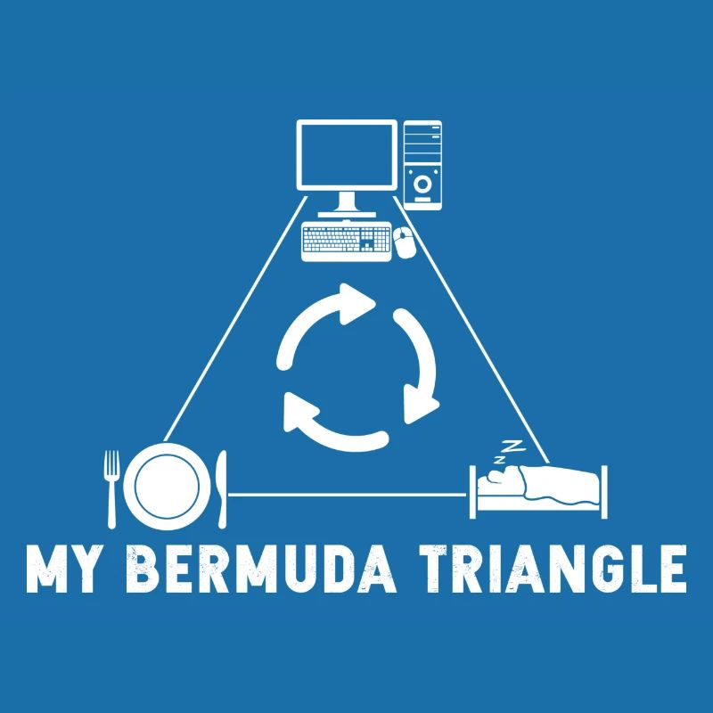 IT Computer Bermuda Dreieck Essen Schlaf Geschenk