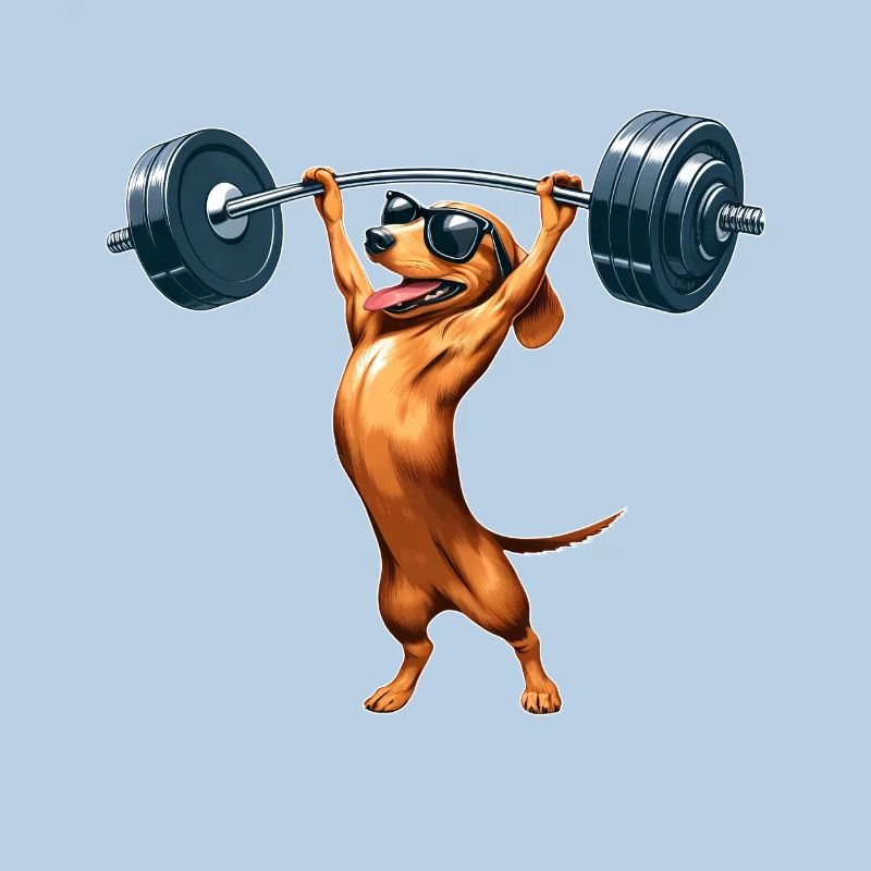 Dachshund with Dumbbell Workout Strong Training