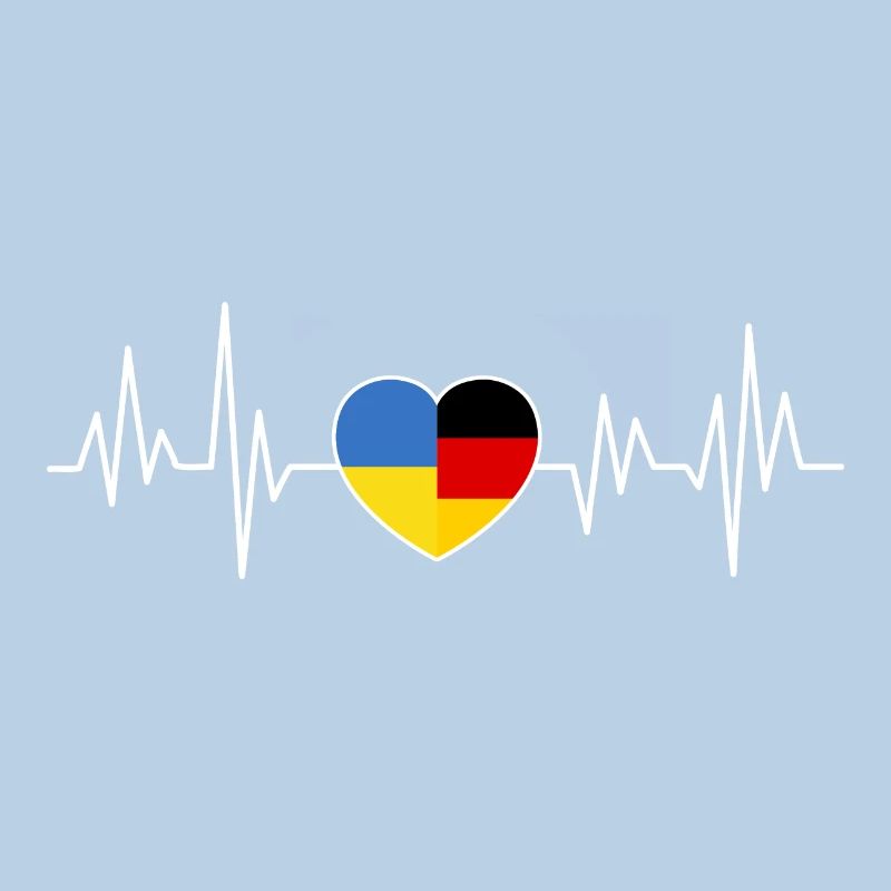 Ukraine Germany Flag Two Countries