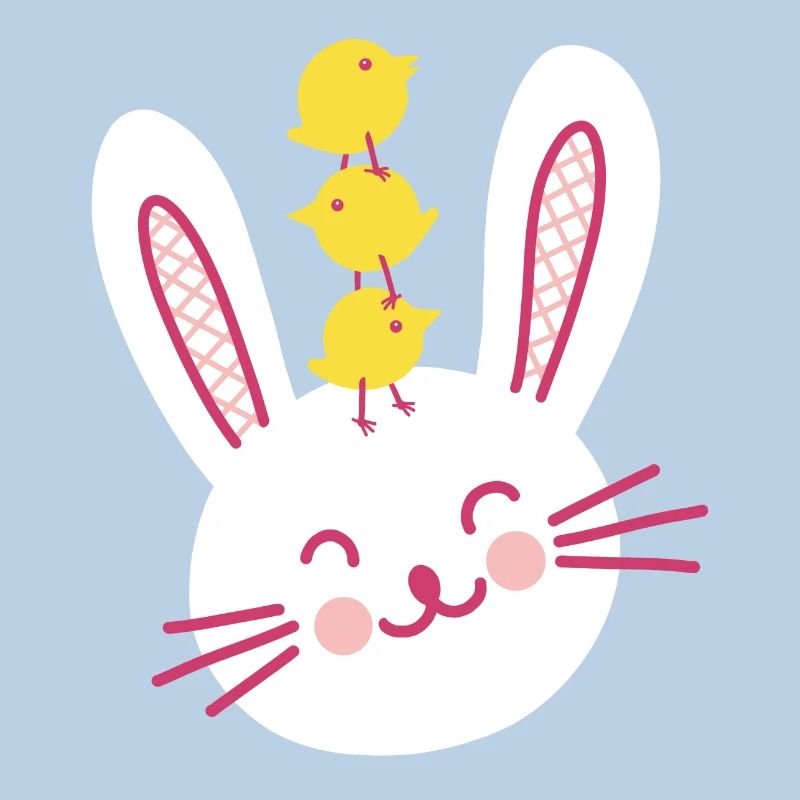 Easter Bunny and Three Cute Chicks