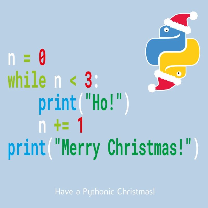 Ho! Ho! Ho! - Merry Christmas -Python Geek Design