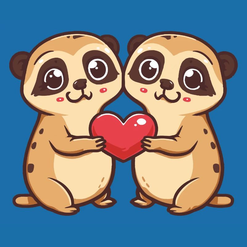 Erdmännchen Paar Verliebt Tier Valentinstag
