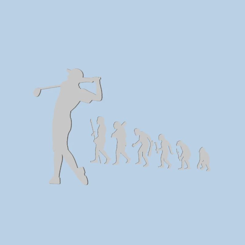 Evolution Golf Golfer Evolution Stone Age