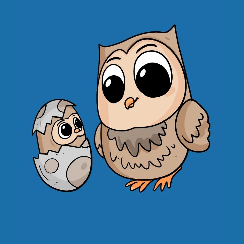 Eule mit Baby Eule