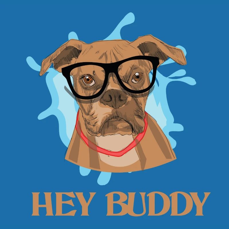 Nerd Hunderasse intelligenter Boxer mit Brille