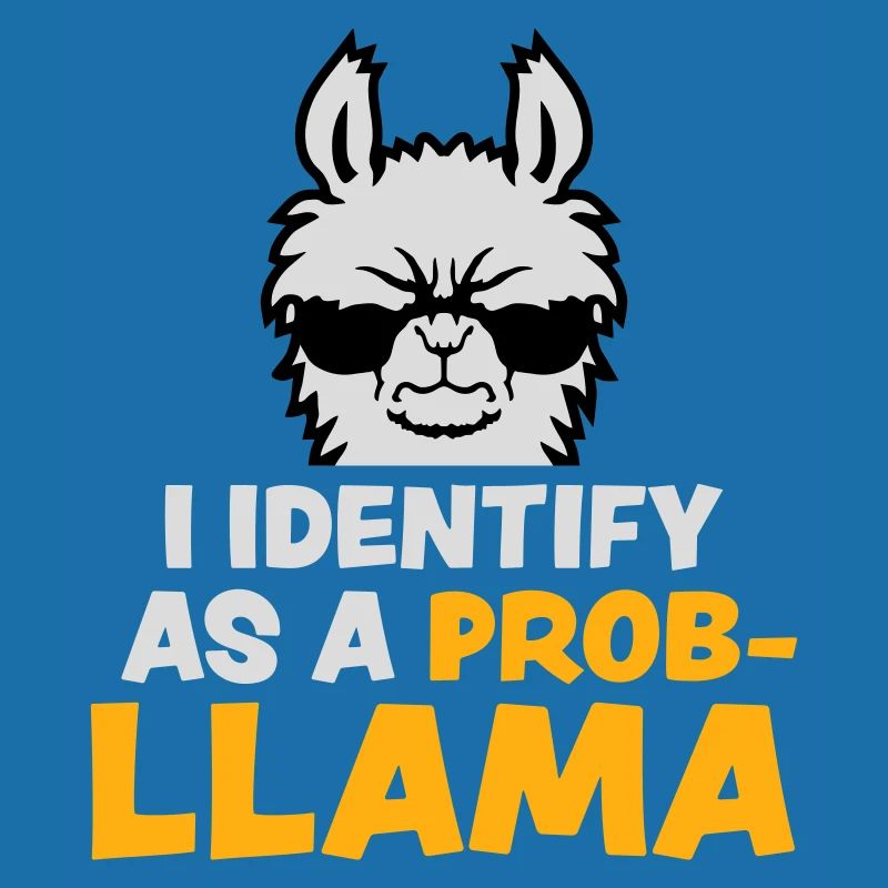 I Identify As A Probllama Cool Lama Problem Spruch