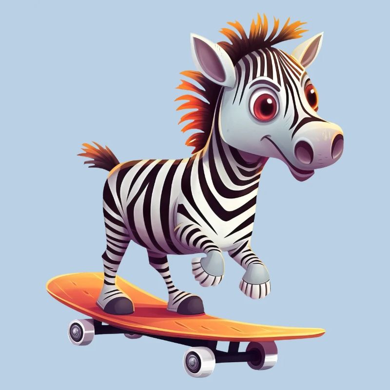 Zebra sur Skateboard - Dynamic Design
