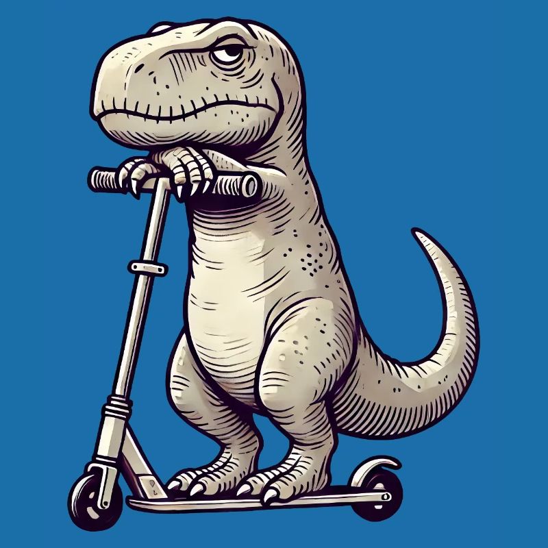 Grumpy Dino T-Rex sur Kickroller Comic
