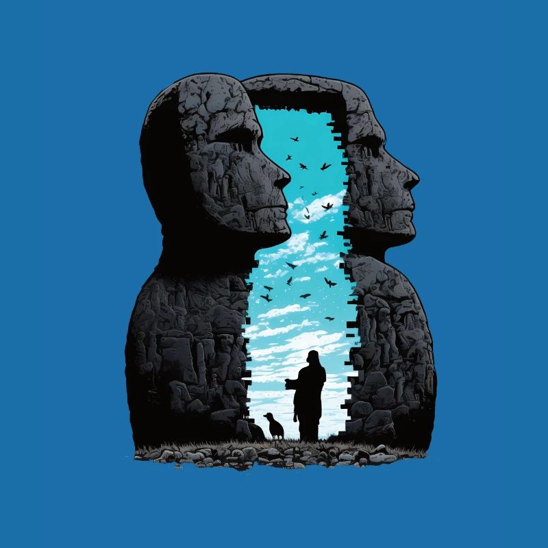 Rapa Nui Moai Head Statue Easter Island
