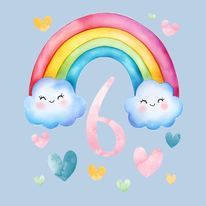 Geburtstag 6 Mädchen Regenbogen Sechs Party 6