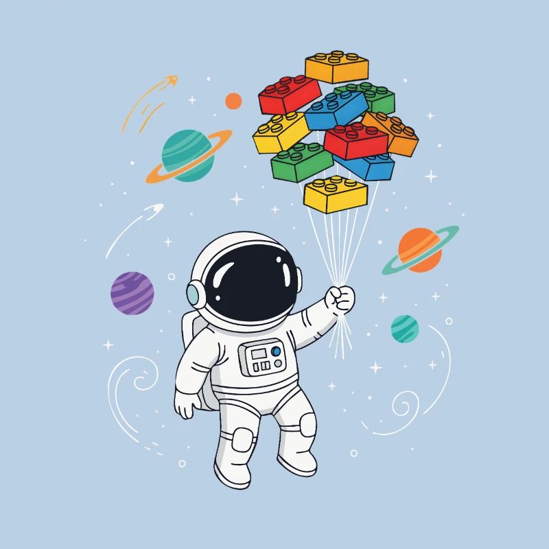 Blocs de construction d’astronautes Construction de briques spatiales