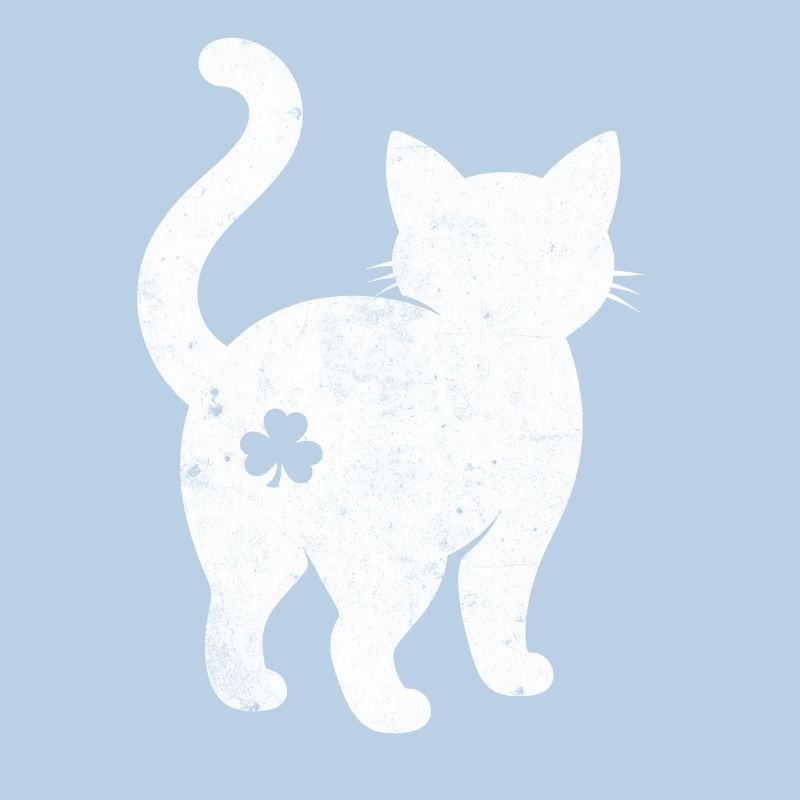 Silhouette de chat avec trèfle