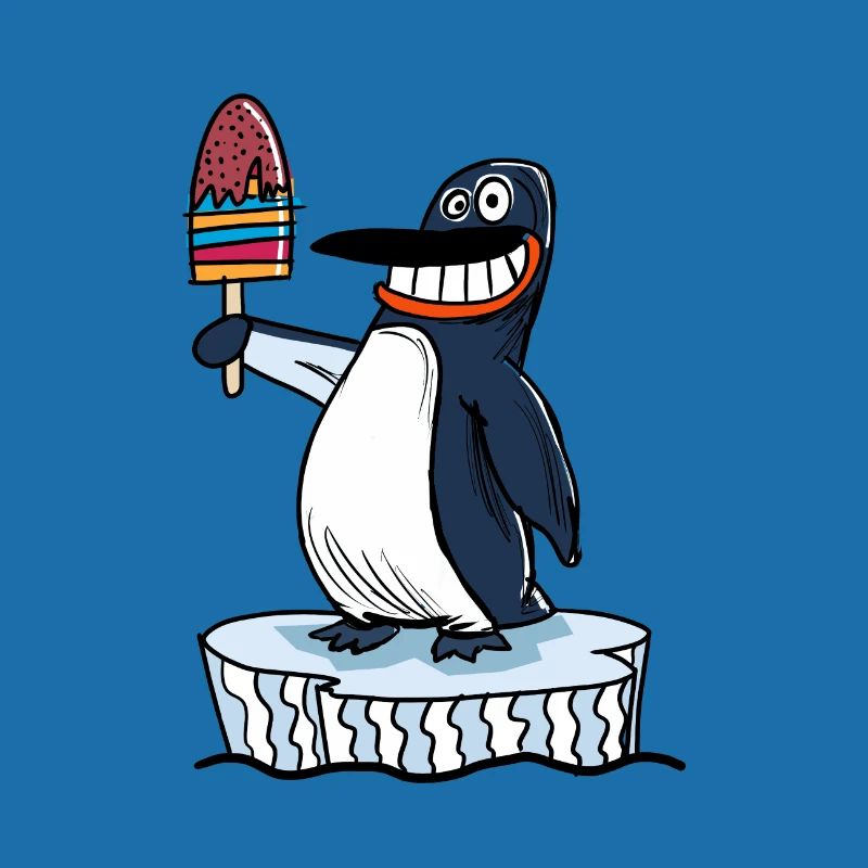 Lustiges Pinguin-Eis Kinder-Lächeln: Pinguin-Eis