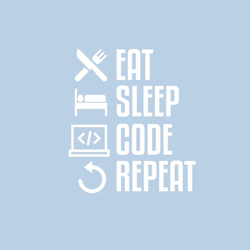 EAT SLEEP CODE REPEAT WHITE Computer T-Shirt