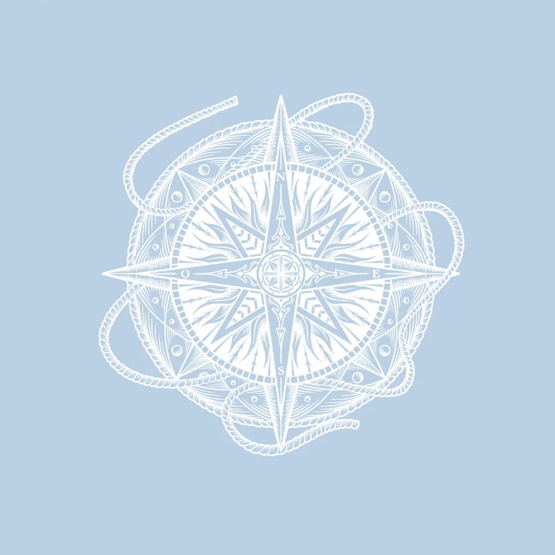 Compass rose with ship jam