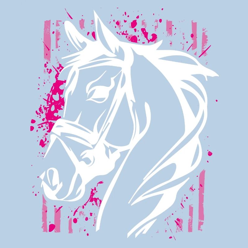 Cheval de style graffiti avec éclaboussure de couleur rose